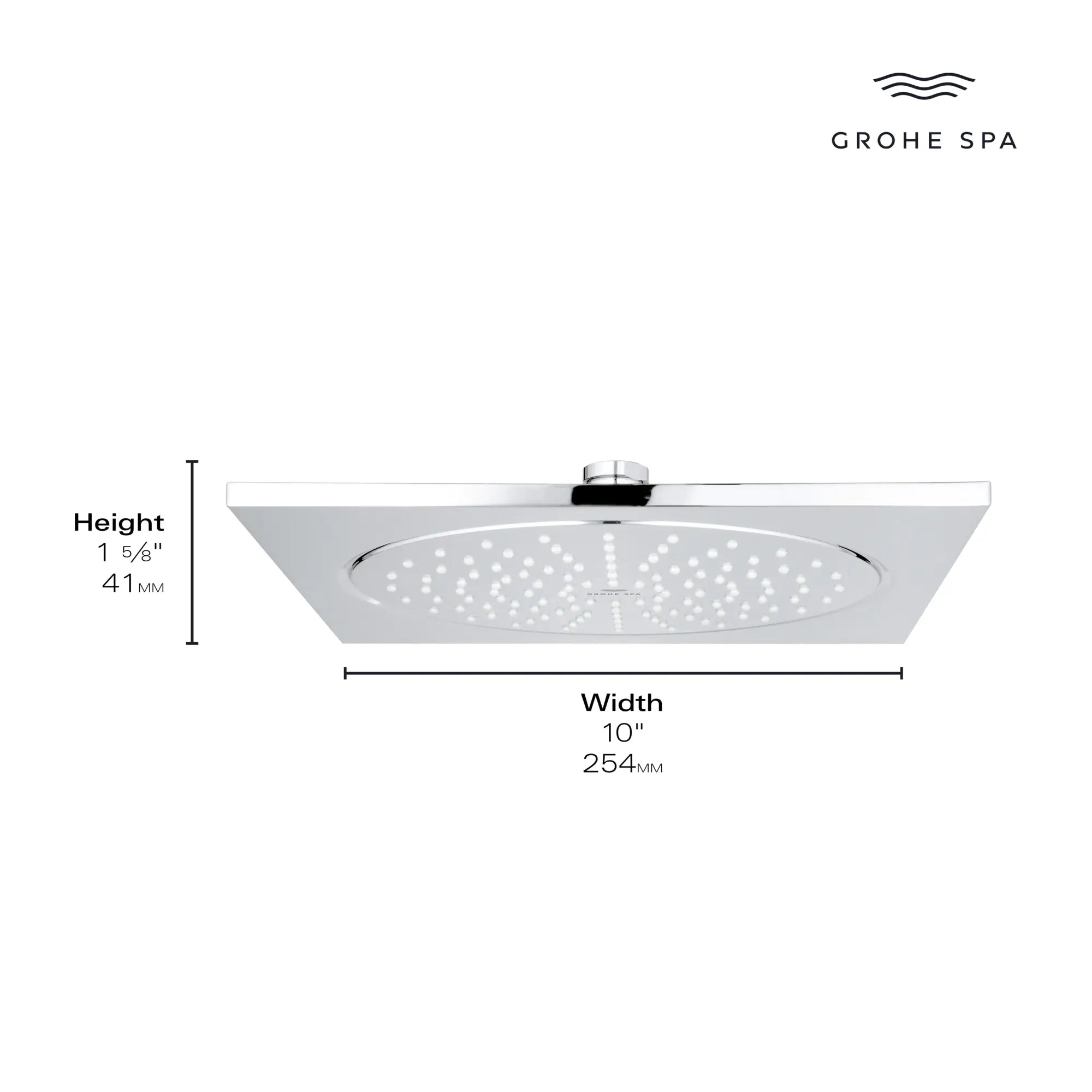 10" Shower Head - 1 Spray, 1.75 GPM (6.6 L/min)