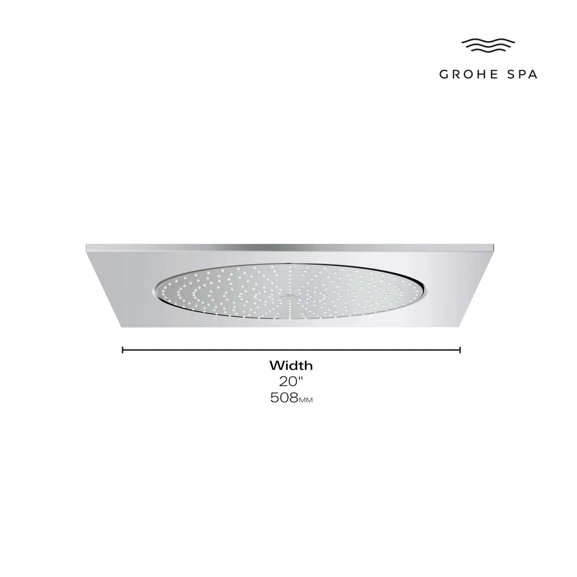 20" Ceiling Shower Head 1 Spray, 1.75 GPM (6.6 L/min)