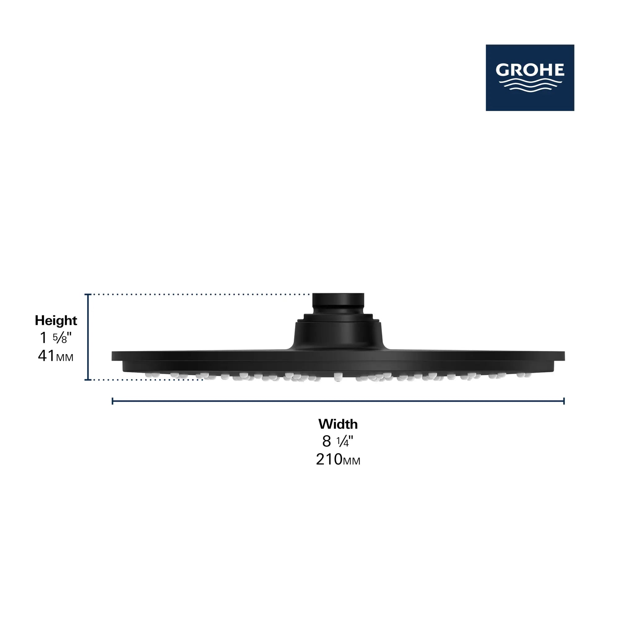 210 Shower Head, 8" - 1 Spray, 1.75 GPM (6.6 L/min)