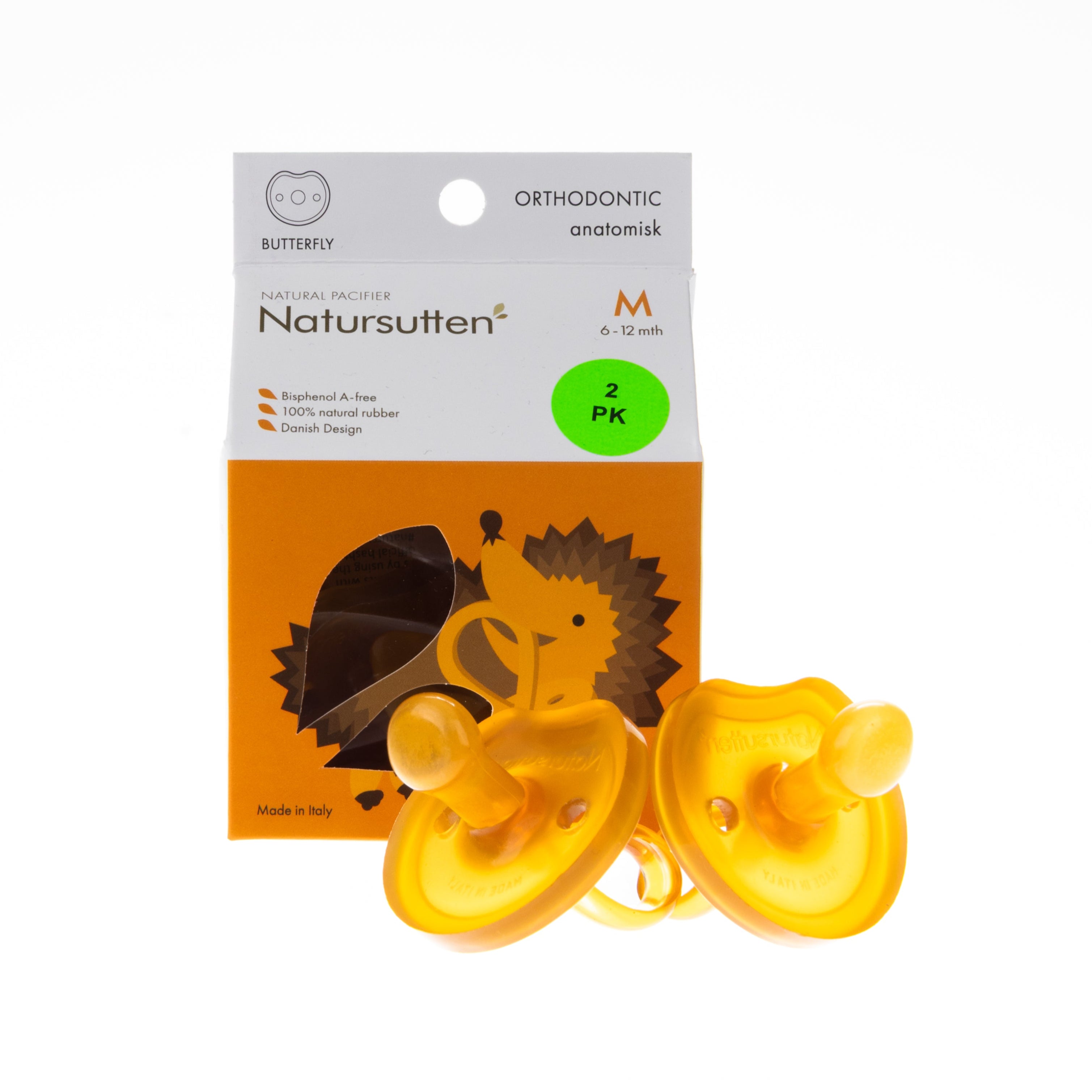 Natursutten Orthodontic Pacifier with Butterfly Shield (Set of Two)
