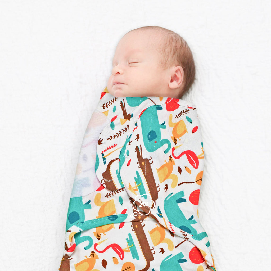 Sleeping Baby Modern Animals Zippy Swaddle