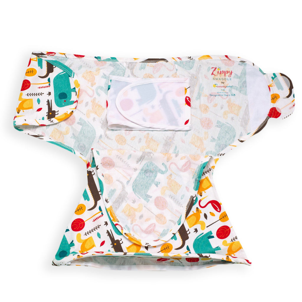 Sleeping Baby Modern Animals Zippy Swaddle