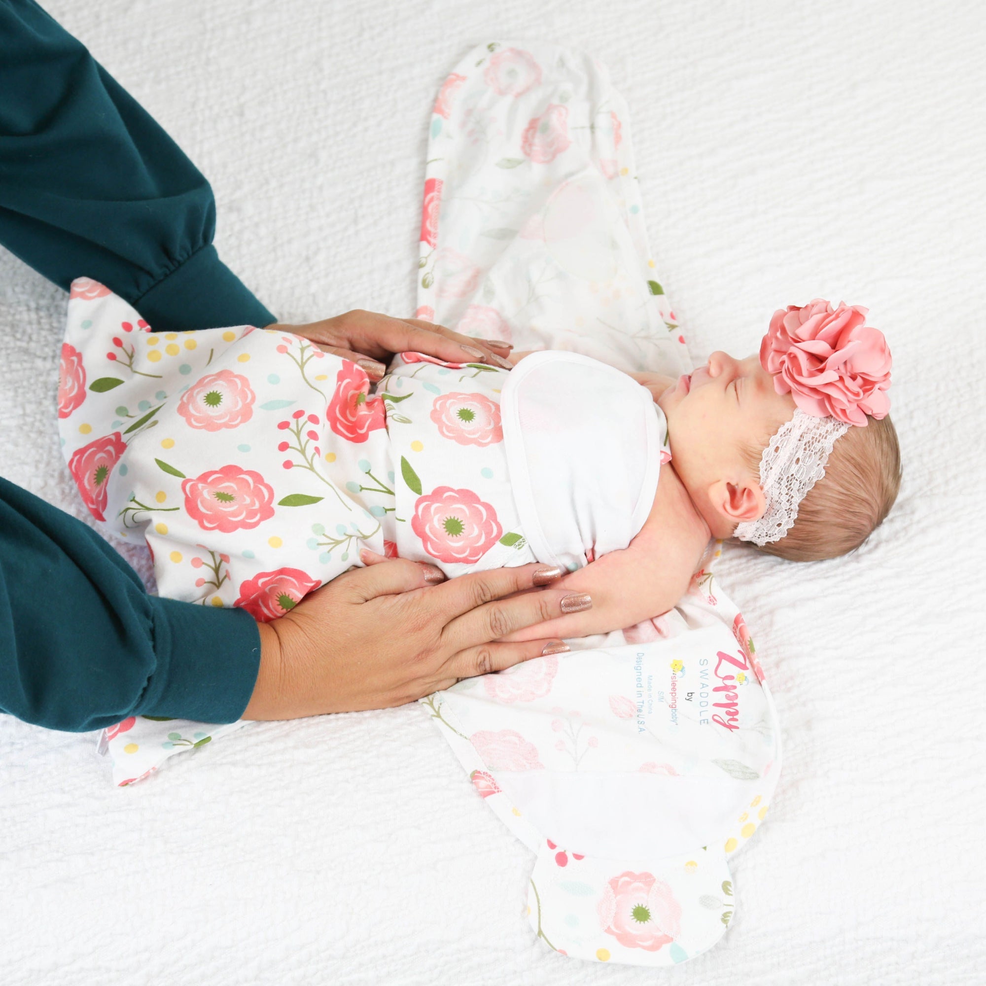 Sleeping Baby Pink Poppy Zippy Swaddle