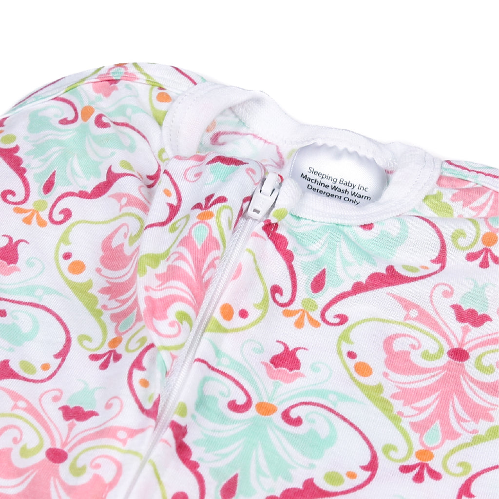 Sleeping Baby Pink Floral Zipadee-Zip Swaddle Transition - Lightweight