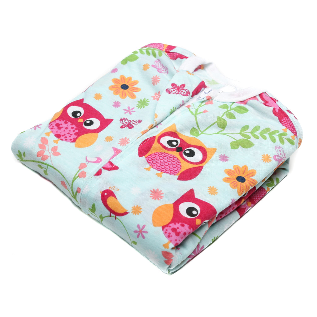 Sleeping Baby Pink Owl Zipadee-Zip Swaddle Transition - Lightweight