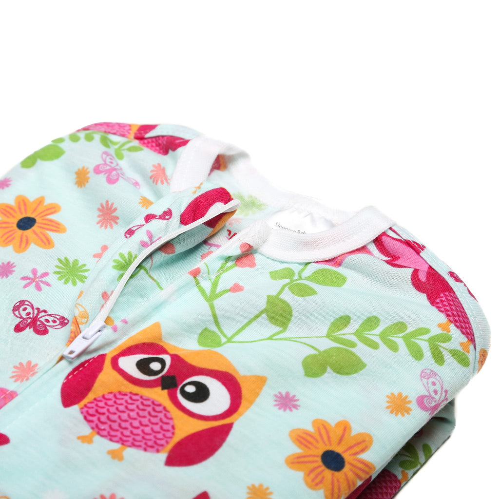 Sleeping Baby Pink Owl Zipadee-Zip Swaddle Transition - Lightweight