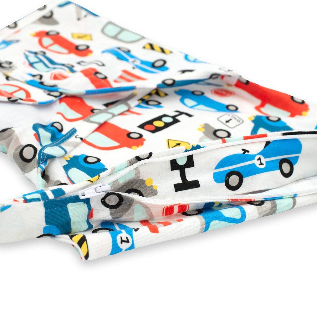 Sleeping Baby Busy Town Zippy Swaddle