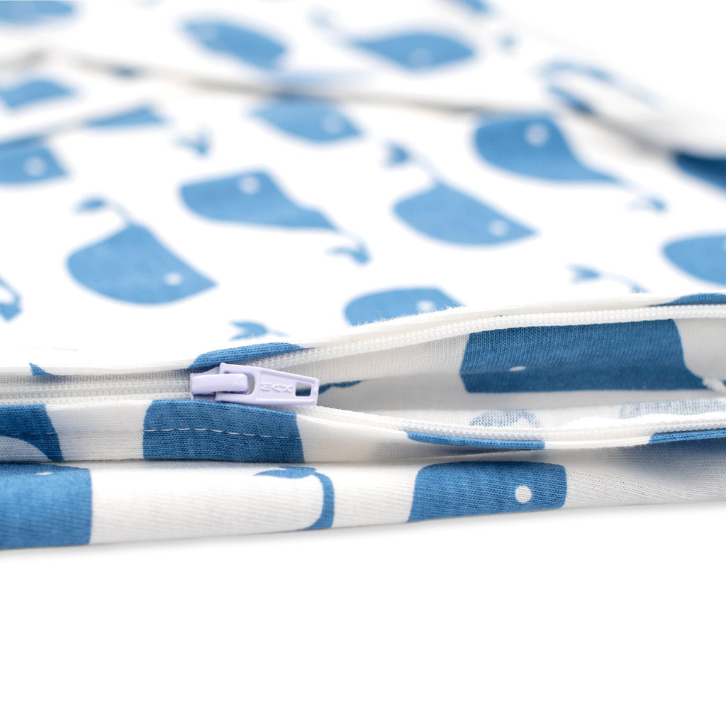 Sleeping Baby Large Blue Whales Zippy Swaddle